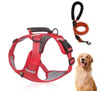 Chewie Cozy Harness, Chewie no Pull Dog Harness, Adjustable Dog Vest with Reflective, Anti-Breakaway, with Leash Set for Small Medium Large Dogs (Red,L)