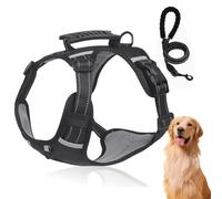 Chewie Cozy Harness, Chewie no Pull Dog Harness, Adjustable Dog Vest with Reflective, Anti-Breakaway, with Leash Set for Small Medium Large Dogs (Black,XS)
