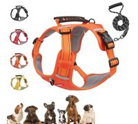 Chewie Cozy Harness, Chewie no Pull Dog Harness with Leash Set, Adjustable Reflective Comfort Pet Vest for Small, Medium and Large Dogs (Orange,x-Large)