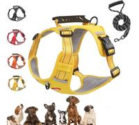Chewie Cozy Harness, Chewie no Pull Dog Harness with Leash Set, Adjustable Reflective Comfort Pet Vest for Small, Medium and Large Dogs (Yellow,Large)