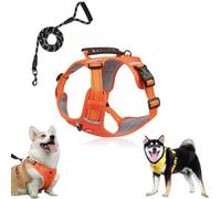 Chewie Cozy Harness,Getchewie Dog Harness,2025 New no Pull Dog Harness,with Leash Set,Y-Shaped Design Choke Free,with a Sturdy Metal D-Ring,Reflective Adjustable Comfortable Pet Chest (Orange,M)