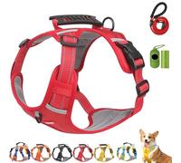 Chewie Cozy Harness, Getchewie Dog Harness - Breathable Comfortable, Anti-Breakaway, Adjustable, Reflective at Night, 2m Reflective Rope, for Small Medium Large Dogs (Red,M)