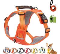 Chewie Cozy Harness, Getchewie Dog Harness - Breathable Comfortable, Anti-Breakaway, Adjustable, Reflective at Night, 2m Reflective Rope, for Small Medium Large Dogs (Orange,L)