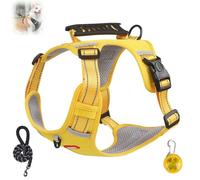 Chewie Cozy Harness, Getchewie Dog Harness, Reflective Adjustable Comfortable Pet Chest, with Leash & LED Lights for Small Medium Large Dogs (Yellow,M)