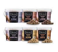 Chewies Trainings-Happen Mélange de friandises pour Chien sans céréales, Douces et sans Sucre - Friandises monoprotéines pour Chien dans Un Seau refermable - Fabriqué en Allemagne (6 x 300 g)