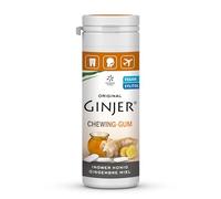 Chewing-gum au gingembre miel et xylitol Ginjer® - LEMON PHARMA - Sans sucre, aspartame et gluten - Édulcoré avec du stévia et du xylitol - Boite de 30 g - environ 20 pièces