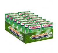 Chewing-gum Hollywood Menthe Verte Green Fresh - Lot de 14 étuis - 168 dragées
