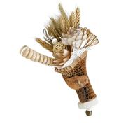 Chewing Toy Set - Natural Wheat Ear Bouquet, Bird Cage Decor | Large Avian Teeth Grinding Chew Accessory, Durable Hanging Entertainment Toy for Bunny Rabbit Activity