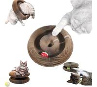 CHEWJOY Accordéon pour Chat - Conçu pour Les Chats Devon Rex - Jouet 3 en 1 en Carton ondulé avec Balle, Tunnel interactif et Tapis à griffer A