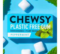 Chewsy PeppermintNatural & Plastic Free Chewing GumSugar & Aspartame Free100% Xylitol,Protects TeethVegan 15g (Pack Of 12,120 Count)