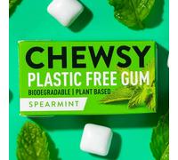 Chewsy SpearmintNatural & Plastic Free Chewing GumSugar & Aspartame Free100% Xylitol,Protects TeethVegan 15g (Pack Of 12,120 Count)