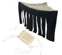 Chewtoyo Balançoire de lit suspendue triangle : lit de paille balançoire souris rat avec paille de lit pompon triangle animal de compagnie petit pour