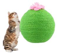 Chewtoyo Balle griffoir pour chat, jouet en sisal naturel, activité d'intérieur amusante pour chats et chatons, balle pour animaux de compagnie pour jouer et entraîner