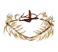 Chewtoyo Couronne grecque dorée - Bandeau réglable en ruban - Cadre en métal inspiré de la déesse avec motif laurier