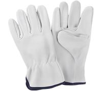Chewtoyo Gants de travail en cuir de mouton blanc naturel, 23 cm, pour jardinage, conduite de camion, construction, gants de protection pour les tâches quotidiennes et sur le chantier