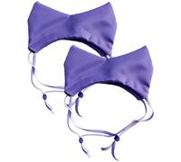 Chewtoyo Lot de 2 bonnets de douche imperméables pour chat et chien avec protection auditive, bonnets de bain réglables pour animaux de petite et moyenne taille, tissu Oxford, violet