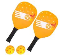 Chewtoyo Lot de 2 raquettes de pickleball en bois orange avec texture SpinFlex, comprend 2 balles et 1 sac, pour débutant en plein air et entraînement