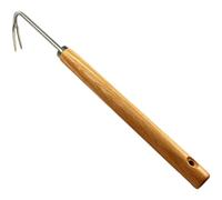 Chewtoyo Outil désherbeur en Bois Dur, arracheur de Jardin en Acier Inoxydable de 41 cm, poignée Ergonomique en Bois de hêtre, tête Crochet de 1,5 cm, pour extraire Les Racines et soigner la pelouse