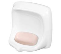 Chewtoyo Porte-savon mural en céramique - Design carré blanc - Rainuré antidérapant - Robuste et facile d'entretien - Idéal pour les zones humides