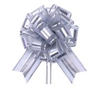 Chexin Passez la Souris sur l'image pour zoomer Lot de 6 Grands nœuds avec Ruban Cadeau - Diamètre : 18 cm - Grand nœud décoratif - pour Voiture, Mariage, Anniversaire, Noël - Argenté