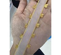 Chexin Ruban en tulle blanc 25 mm x 18 m avec cœurs dorés, ruban cadeau en forme de cœur, ruban en organza pour voiture, mariage, fête, Noël, décoration de voiture, décoration de cheveux, bricolage