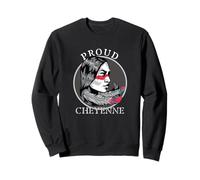 Cheyenne American Indian Tribe Warrior Girl Plumes Retro Sweatshirt