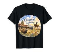Cheyenne, Wyoming, Capitale, T-Shirt Graphique avec Valeur, Homme, Noir, L