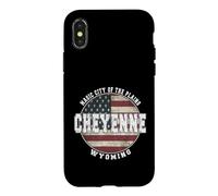 Cheyenne Wyoming, Drapeau américain Vintage Coque pour iPhone X/XS