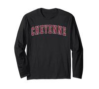Cheyenne Wyoming Souvenir Sport College Style Texte Manche Longue