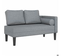 CHEZ JILI* Chaise longue - RUIGOU - Fauteuil long de repos avec coussins gris clair tissu Août864435