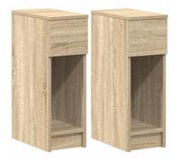 CHEZ JILI* Lot de 2 Tables de chevet avec tiroir - RUIGOU - Petite table de chambre, chêne sonoma 20x36x60 cm Août353833