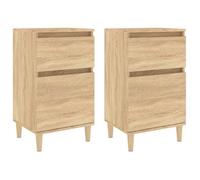 CHEZ JILI* Lot de 2 Tables de chevet - RUIGOU - Petite table de chambre, chêne sonoma 40x35x70 cm Août782252