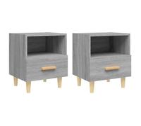 CHEZ JILI* Lot de 2 Tables de chevet - RUIGOU - Petite table de chambre, Sonoma gris 40x35x47 cm Août147397