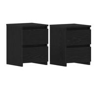 CHEZ JILI* Tables de chevet Lot de 2 avec tiroirs - RUIGOU - Petite table de chambre, Chêne noir 30x30x40 cm Août526614