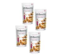 Chez M. Filbert | Noix de cajou et cacahuètes rôties | Mélange Sel Marin et Poivre Rose du Pérou - 4 x 110 Gr | Snack Salé Mixte en Sachets