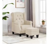 Chez WORD Fauteuil avec repose-pied Crème Tissu MEUBLE MODERNE®®AWUGVT®®