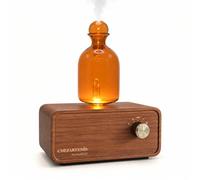 chezArtemis Ember Diffuseur Huile Essentielle sans Eau pour Aromathérapie | Verre ambré et bois massif, nébuliseur 7-10 jours autonomie, sans fil & rechargeable, Minuteur, LED, couvre 60m², idée cadeau