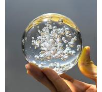 ChezMax Fontaine à eau en verre avec billes en cristal Boule de cristal 100 mm.