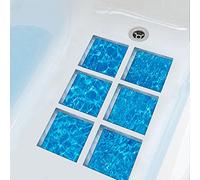 ChezMax Lot de 6 autocollants stéréoscopiques 3D pour baignoire de douche et baignoire 14 x 14 cm 5.9 inch x 5.9 inch Vagues