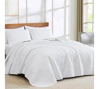 Chezmoi Collection Austin Parure de lit surdimensionnée 3 pièces en Microfibre pour très Grand lit Blanc 299,7 x 269,2 cm