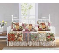 Chezmoi Collection Delaney Parure de lit 5 pièces pré-lavée Motif Floral 100% Coton