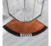 CHFQ Tapis de Bain Courbé Angle Antidérapant, Tapis Salle de Bain Moelleux Tapis de Douche Arrondi en Quart en Microfibre Arrondi en Forme de Secteur Lavable en Machine pour Douche Baignoire