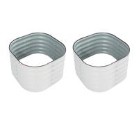 CHFUNE Lot de 2 jardinières surélevées rondes galvanisées en métal galvanisé pour le jardinage 60 x 60 x 43 cm Jardinière ronde en métal pour plantation