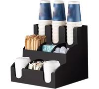 CHFYIJYHM Coffee Bar Organizer Acrylic 9 Compartments Condiment Rack,Disposable Coffee Cup Holder, for Office Lounge Reception Room