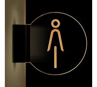 CHFYIJYHM Panneau de Toilettes à LED, Panneaux de Toilettes for Hommes et Femmes, Panneau Lumineux Double Face à Montage Mural, Panneaux de Salle de Bain Ronds de 8 Pouces for Le Bureau, l'entreprise