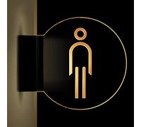 CHFYIJYHM Panneau de Toilettes à LED, Panneaux de Toilettes for Hommes et Femmes, Panneau Lumineux Double Face à Montage Mural, Panneaux de Salle de Bain Ronds de 8 Pouces for Le Bureau, l'entreprise