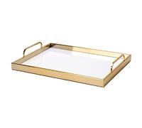 CHFYIJYHM Serving Tray Coffee Table Tray with Metal Handle Rectangular Vanity Tray for Bathroom Decorative Tray for Living Room Coffee Table(36 * 27.8 * 3.2cm)