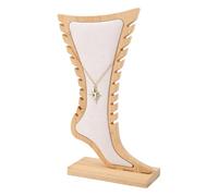 CHGCRAFT 1 Ensemble de Présentoirs de Cheville en Forme de Pied Support de Collier en Bambou Présentoir de Rangement pour Présentoir de Bijoux de Cheville Blanc Antique 8.27x 2.76x 11.22 Pouce