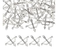 CHGCRAFT 100 pendentif Breloque Arc et Flèche Breloque de Tir à L'Arc Style Tibétain Vintage Collection pour la Création de Bijoux : Boucles D'Oreilles Colliers Bracelets Porte Clés. Argent Antique