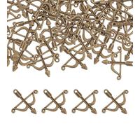 CHGCRAFT 100 pendentif Breloque Arc et Flèche Breloque de Tir à L'Arc Style Tibétain Vintage Collection pour la Création de Bijoux : Boucles D'Oreilles Colliers Bracelets Porte Clés. Bleu Antique